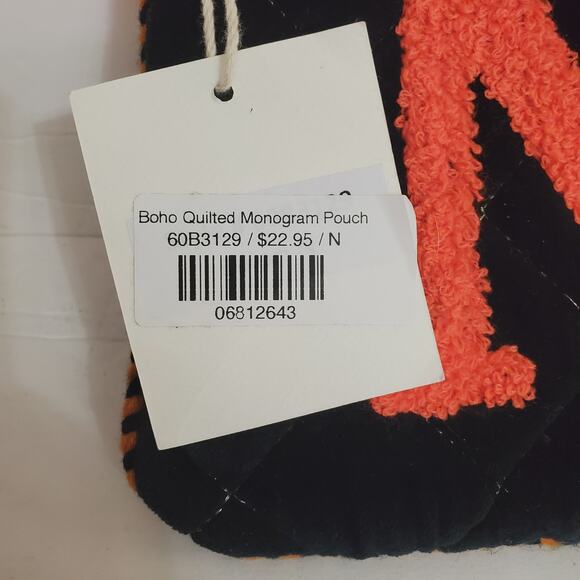 NWT Macchia di Ruggine Quilted Monogram N Pouch Velvet Clutch - Picture 5 of 7
